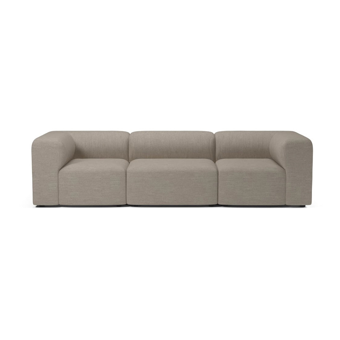 Neutral beige modular sofa with a minimalist design, featuring smooth upholstery and clean lines. Ideal for modern decor.