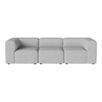 Gray modular sofa with a sleek, modern design and textured fabric upholstery, perfect for contemporary spaces.
