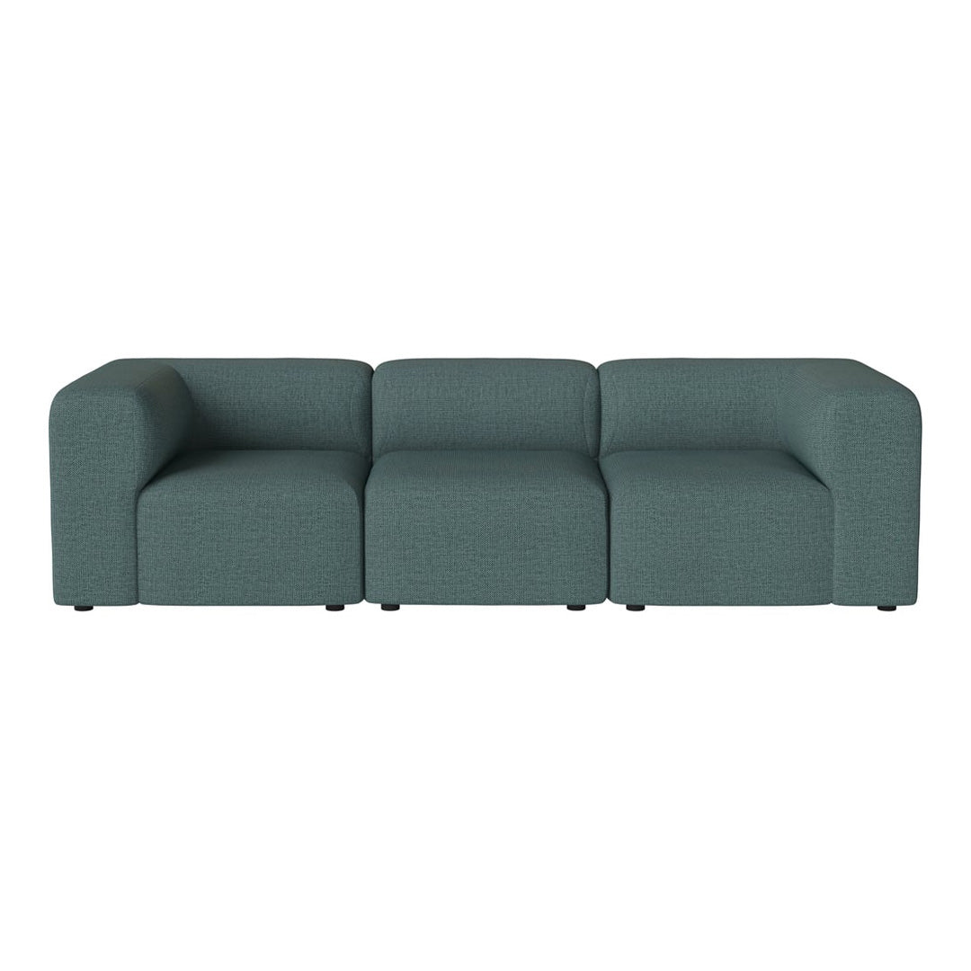 Teal sectional sofa with a smooth, modern texture and minimalist design, perfect for contemporary decor.