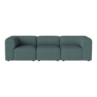 Teal sectional sofa with a smooth, modern texture and minimalist design, perfect for contemporary decor.