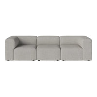 Modern gray block sofa with smooth fabric and minimalistic design. Perfect for contemporary living spaces.
