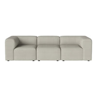 Light gray contemporary sectional sofa with smooth texture and minimalist design, perfect for modern interiors.