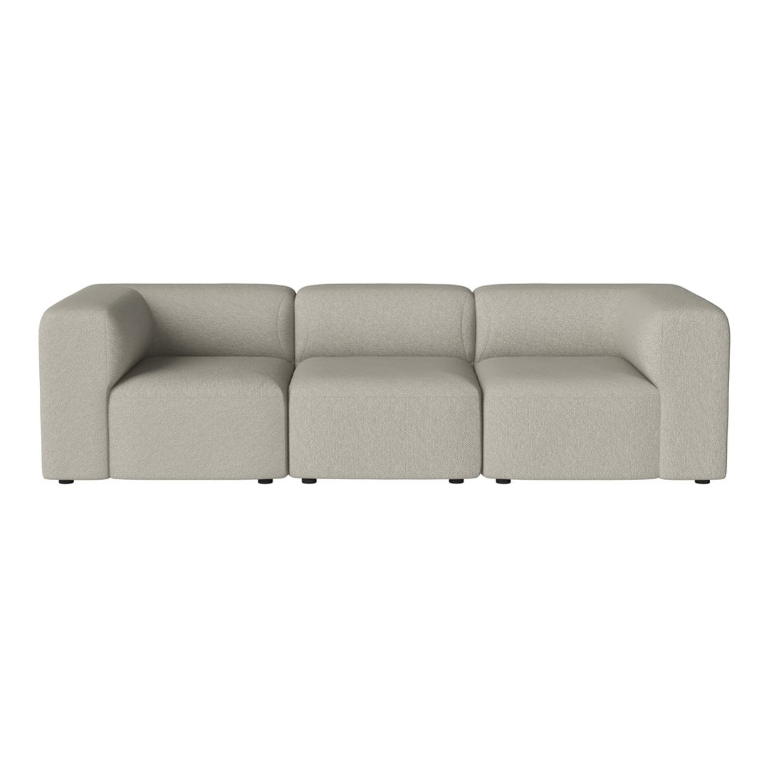 Light gray modular sofa with a minimalist design and soft, textured fabric. Versatile and modern home decor.