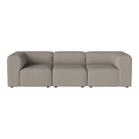 Stylish modular sofa in a soft beige color with smooth, minimalist design and no visible patterns.