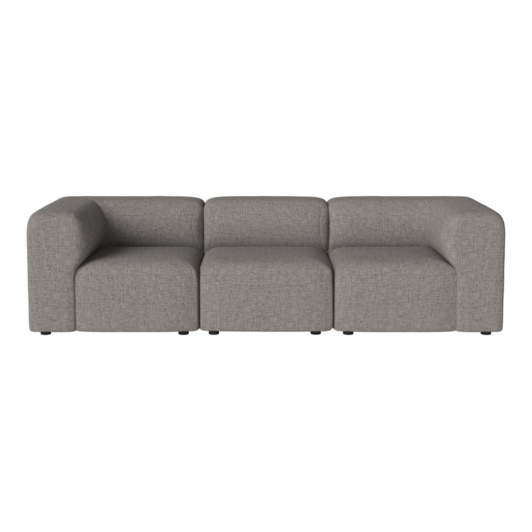 Gray modular sofa with a sleek, minimalist design and subtle textured fabric. Ideal for modern living spaces.