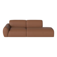 Modern brown leather sectional sofa with a sleek, minimalist design and smooth texture. Perfect for contemporary interiors.