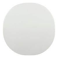 Glossy white round surface with a smooth finish, ideal for minimalist tableware or decor accents.