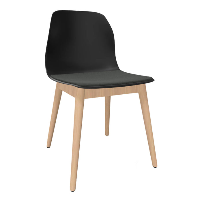 Pelican 08 Dining Chair - 4 Leg, Oak - Seat Upholstered