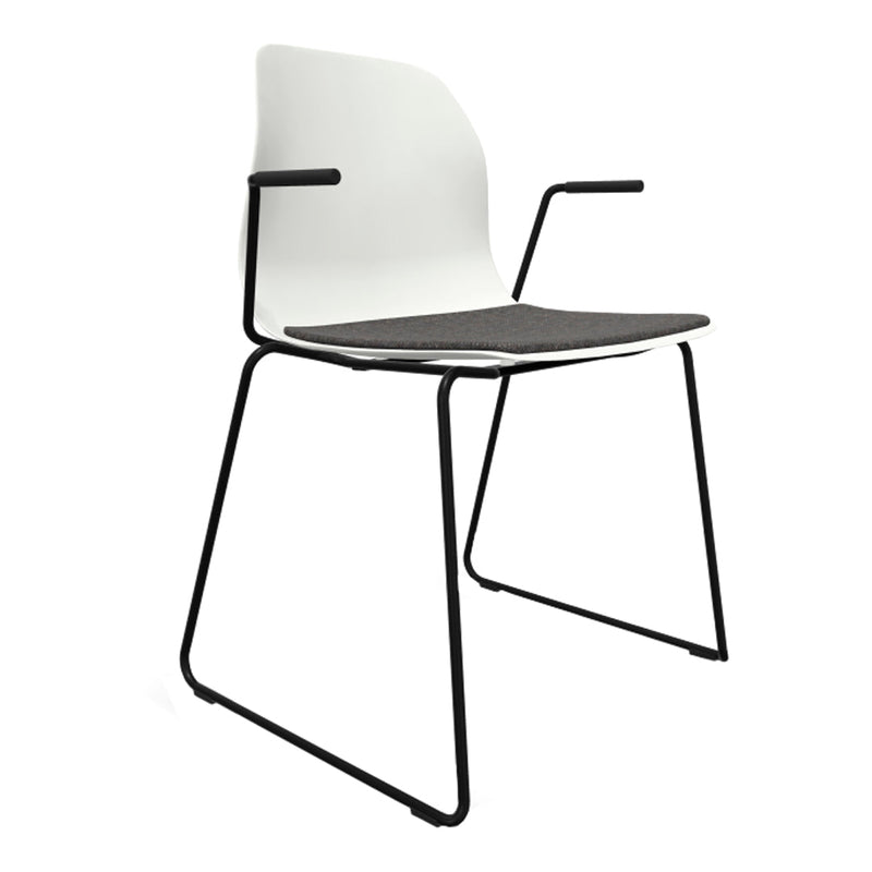 Pelican 09 Open Arm Chair - Sled Base - Seat Upholstered