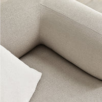 Beige textured upholstery with subtle gray undertones and a smooth, minimalist design. Perfect for modern interiors.