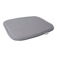 Gray fabric cushion with a smooth texture and rounded edges, perfect for home decor or ergonomic support.