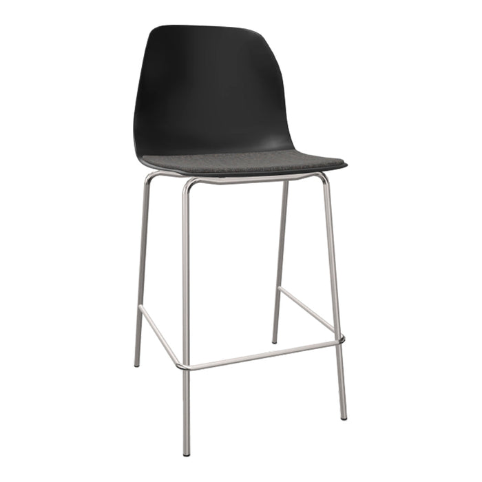 Pelican 08 Counter Stool - 4 Leg, Chrome - Seat Upholstered