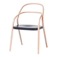 Light wood frame with a sleek navy blue seat, showcasing a modern and minimalist design. Perfect for contemporary decor.
