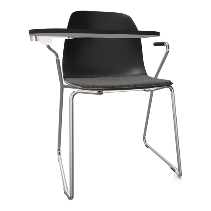 Pelican 09 Chair - Writing Tablet - Sled Base - Seat Upholstered