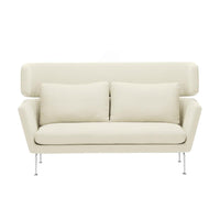 Cream-colored modern sofa with smooth, minimalist design and plush cushions. Perfect for contemporary interiors.