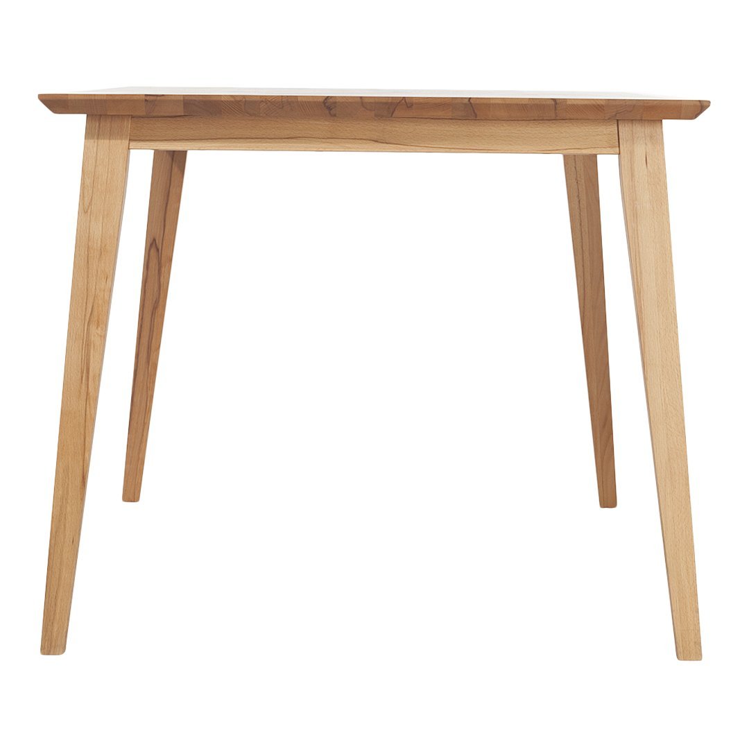 Light wood dining table with a natural finish and simple, elegant design. Ideal for modern and minimalist interiors.