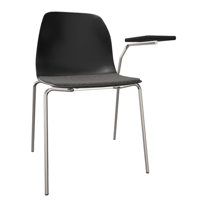 Pelican 08 Chair - Left Fixed Tablet - 4 Leg, Chrome - Seat Upholstered