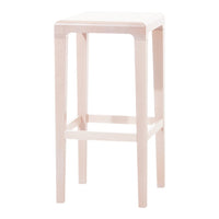 Simple natural wood bar stool in light beige finish, featuring a smooth surface and clean, minimalist design.