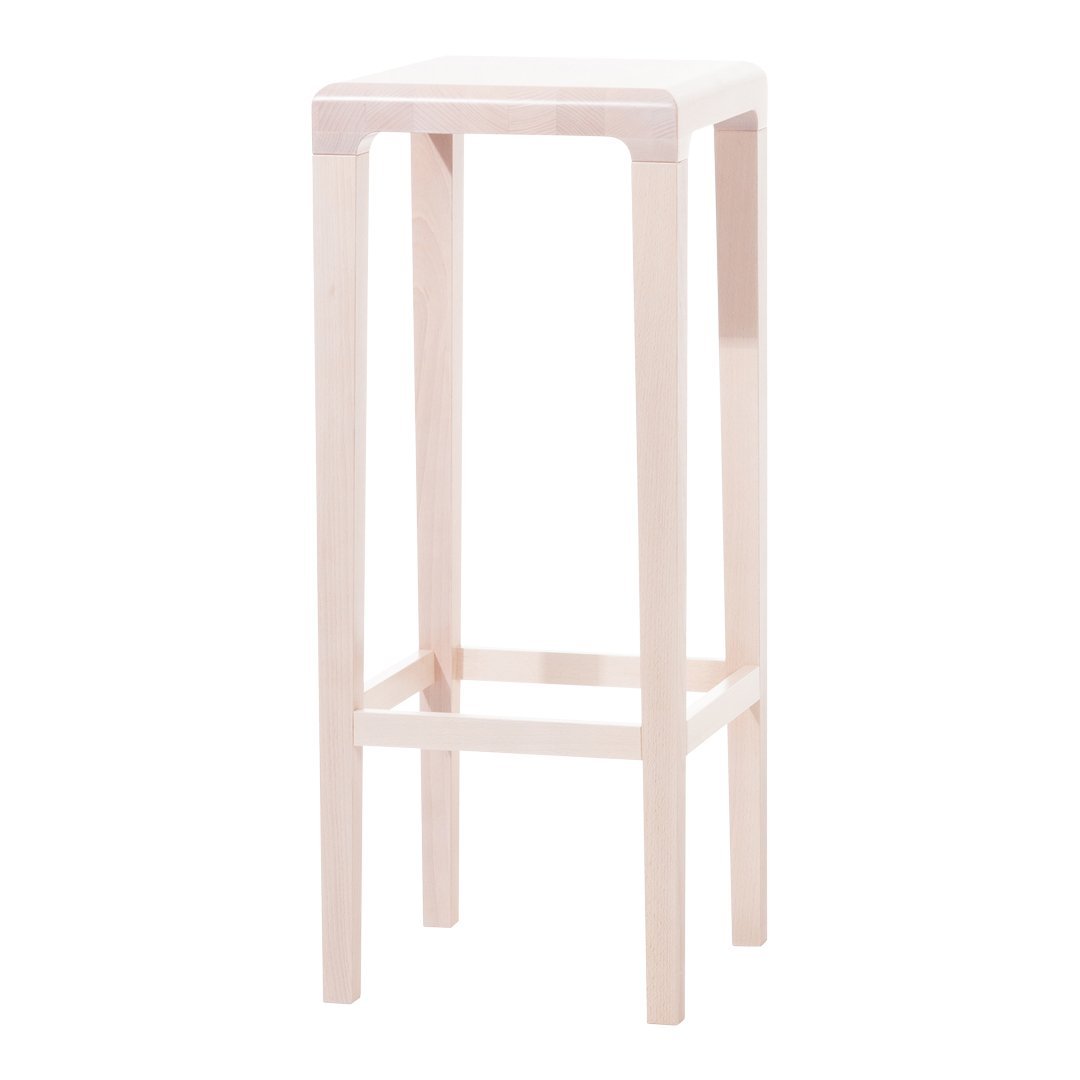 Light natural wood bar stool with a smooth, minimalistic design and no visible patterns. Perfect for modern spaces.