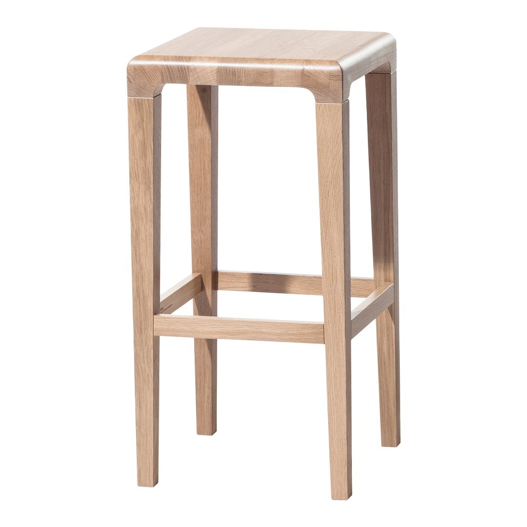 Light wood bar stool with a natural finish and simple, clean lines. Ideal for modern or rustic decor.