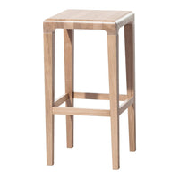 Light wood bar stool with a natural finish and simple, clean lines. Ideal for modern or rustic decor.