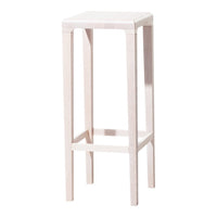 Minimalist white bar stool with a sleek, smooth finish and clean lines, perfect for modern decor.