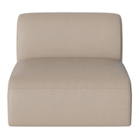 Beige upholstered chair with a smooth, modern design and minimalistic pattern for versatile home decor.