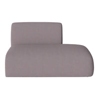Gray upholstered chaise lounge with a smooth, minimalist design and soft texture. Perfect for modern interiors.