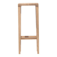 Light wood bar stool with a minimalist design, showcasing natural oak tones and smooth, clean lines.