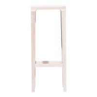 Light wood bar stool with a sleek, minimalist design and smooth, natural finish. Perfect for modern decor.