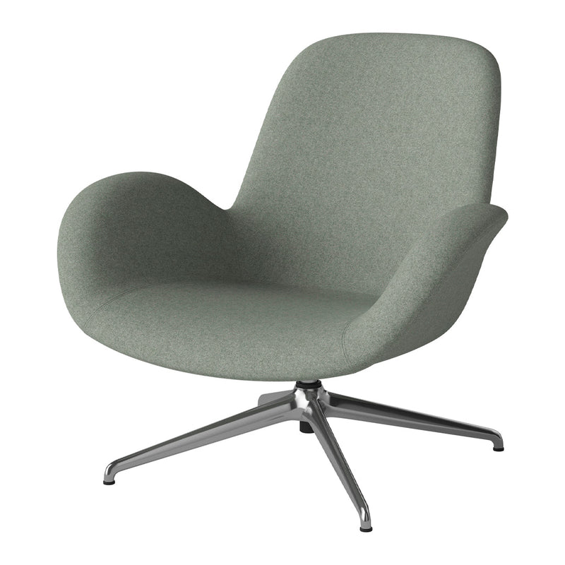 Seed Lounge Armchair - Upholstered - 4-Star Base - Chrome