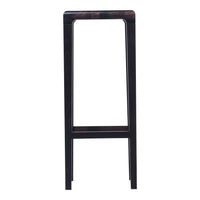 "Stylish bar stool in solid black with a sleek minimalist design, ideal for modern decor."