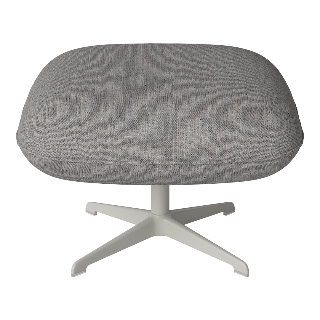 Gray textured upholstery on a stylish swivel base, showcasing a modern minimalist design.