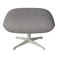 Gray textured upholstery on a stylish swivel base, showcasing a modern minimalist design.