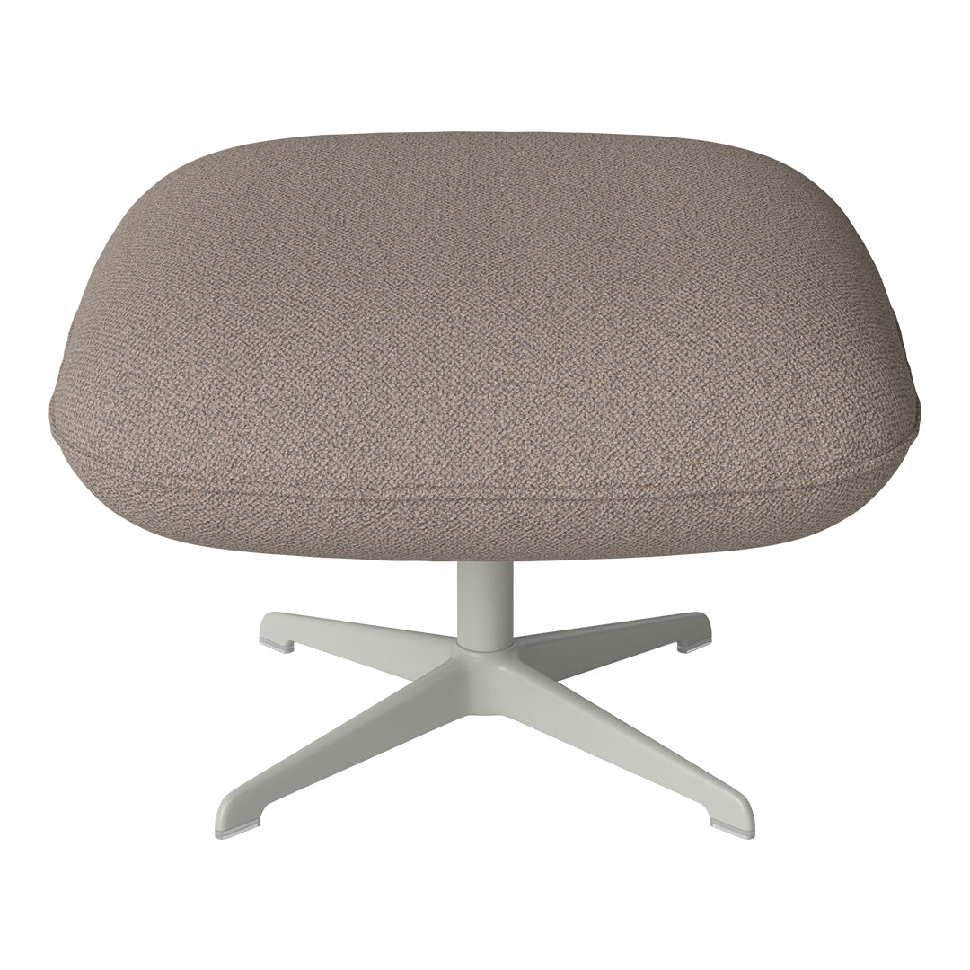 Gray textured cushion on a white base, featuring a smooth, minimalist design perfect for modern decor.