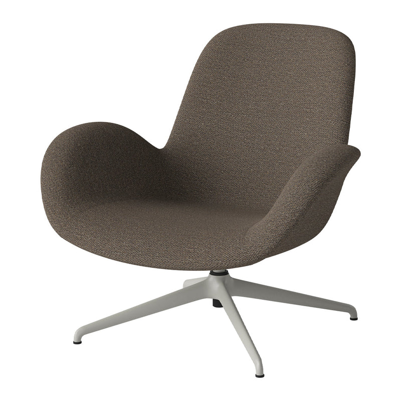 Seed Lounge Armchair - Upholstered - 4-Star Base - Grey Lacquered Steel