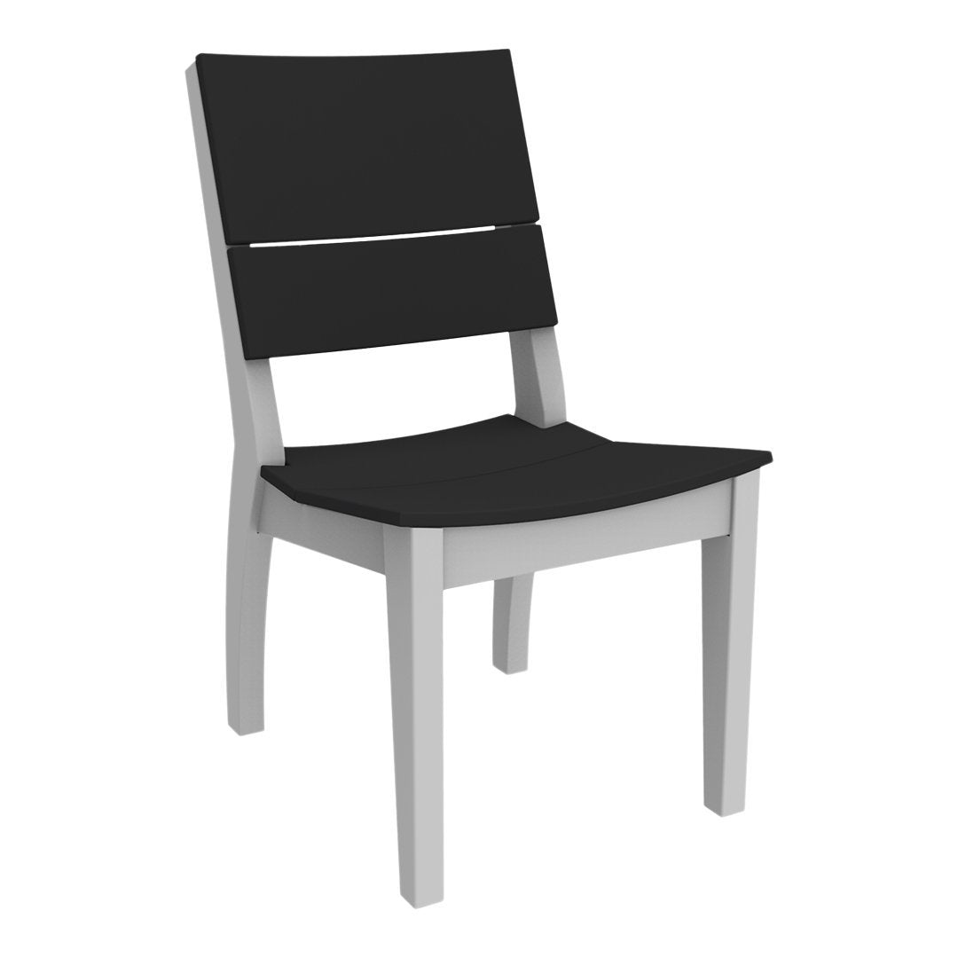 Black and gray modern chair with a sleek two-tone design and minimalistic lines. Perfect for contemporary decor.
