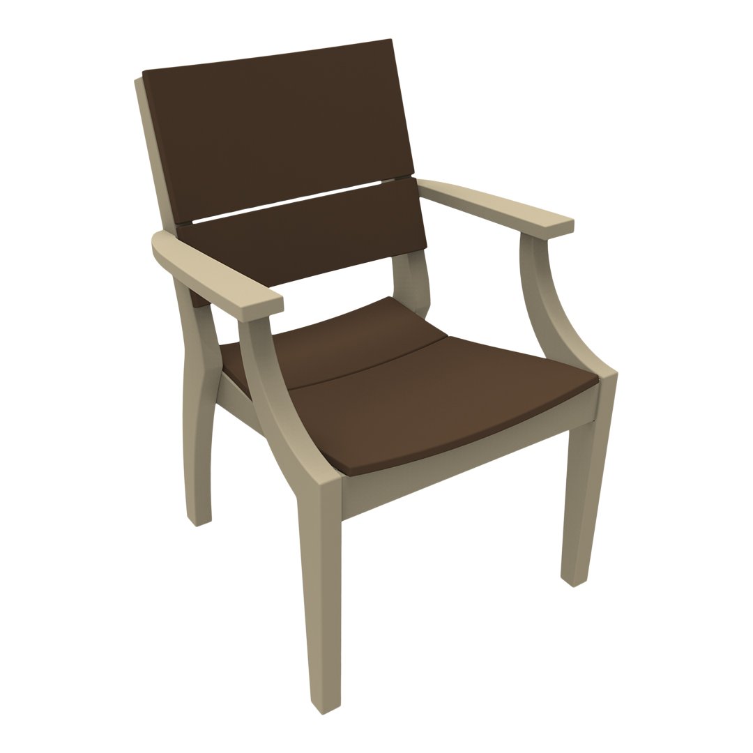 Solid light wood frame with a sleek design, featuring a rich brown slatted back and cushioned seat.