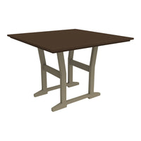 Brown square table with beige legs, showcasing a modern and minimalist design. Perfect for any dining space.