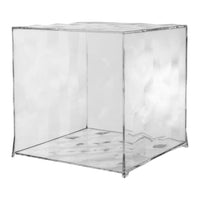 Clear acrylic storage box with a sleek, modern design and subtle textured pattern. Ideal for organized spaces.