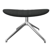Black textured upholstery with a sleek silver metal base, featuring a modern ergonomic design.