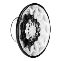 Black and white honeycomb pattern ceramic knob with glossy finish, ideal for modern decor.