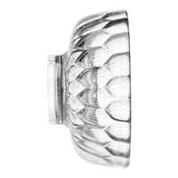 Clear glass bowl featuring a textured diamond pattern, perfect for adding elegance to any table setting.