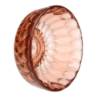 Amber-hued glass bowl with a textured, honeycomb pattern, adding elegance to any decor.