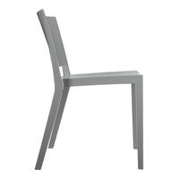 Gray modern chair with a sleek, minimalist design and clean lines, perfect for contemporary decor.