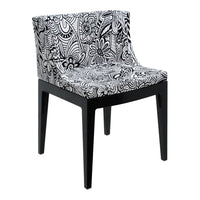 Black and white floral patterned chair with a modern design, perfect for stylish home decor.