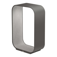 Modern gray lamp with sleek, minimalist design and smooth, rounded edges, perfect for contemporary spaces.