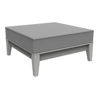 Gray square outdoor coffee table with a solid matte finish and sleek, minimalist design.