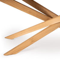 Light bamboo table legs with smooth, natural finish and sleek, angled design. Perfect for a modern aesthetic.