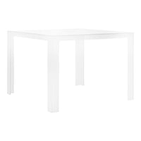 Clear acrylic square table with a minimalist design, featuring a sleek, transparent finish and no visible patterns.